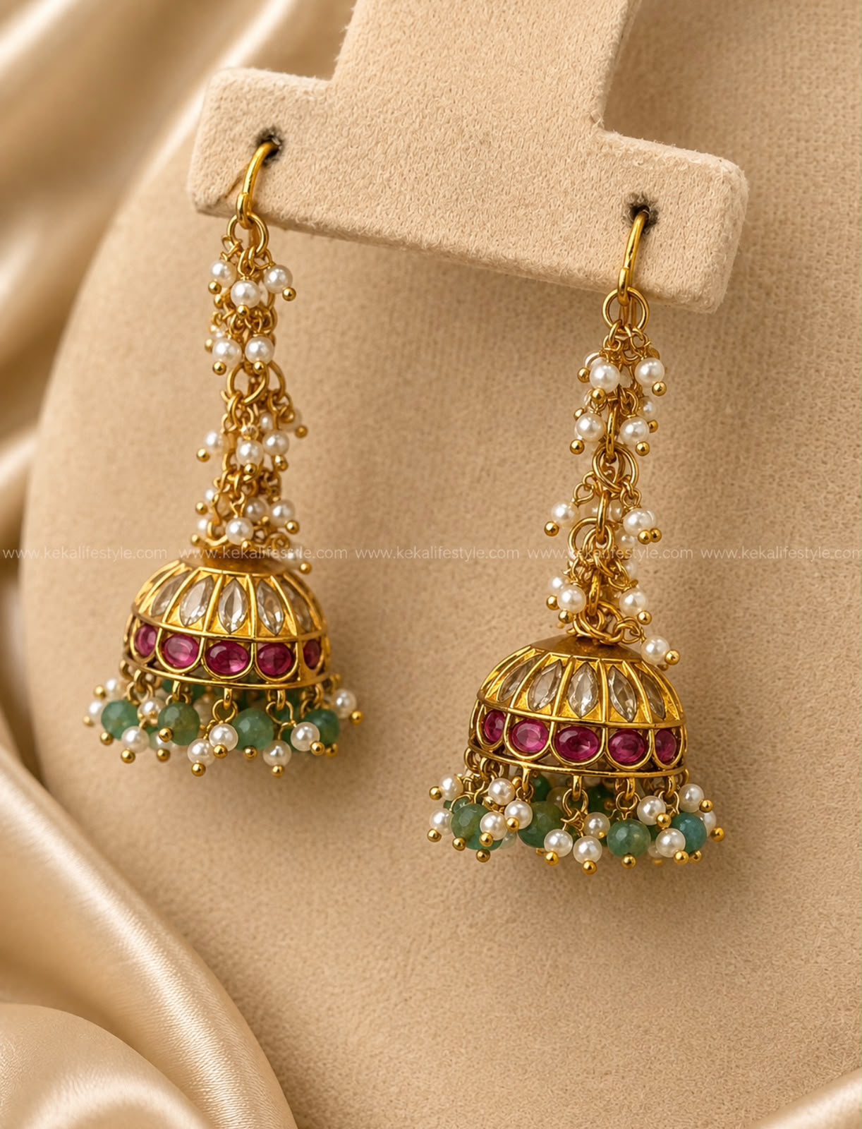 EGJ0075 - Kundan hook jhumka