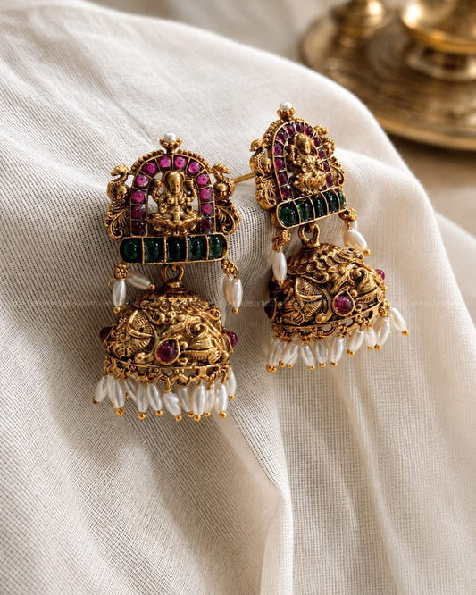 Premium quality temple jhumka code: EGJ0071