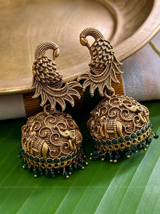 Premium quality temple jhumka code: EGJ0074