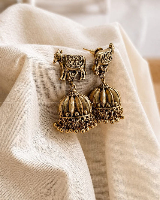 Premium quality temple jhumka code: EGJ0072