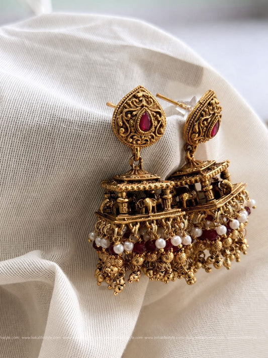 Premium quality temple jhumka. code: EGJ0066
