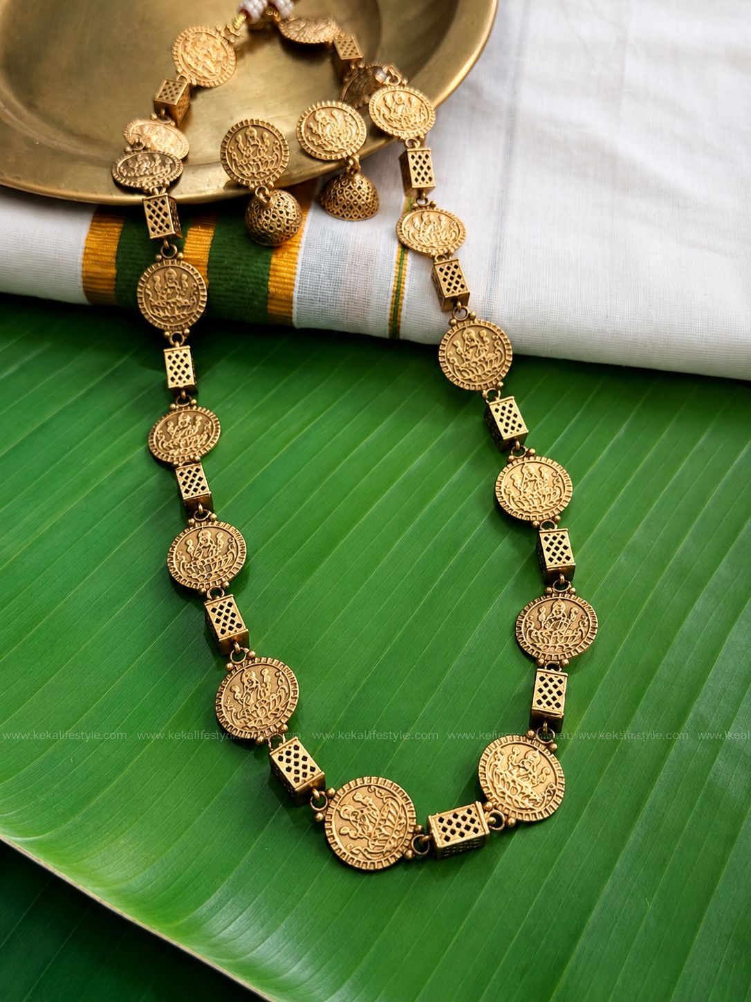 Antique lakshmi coin haaram with earrings