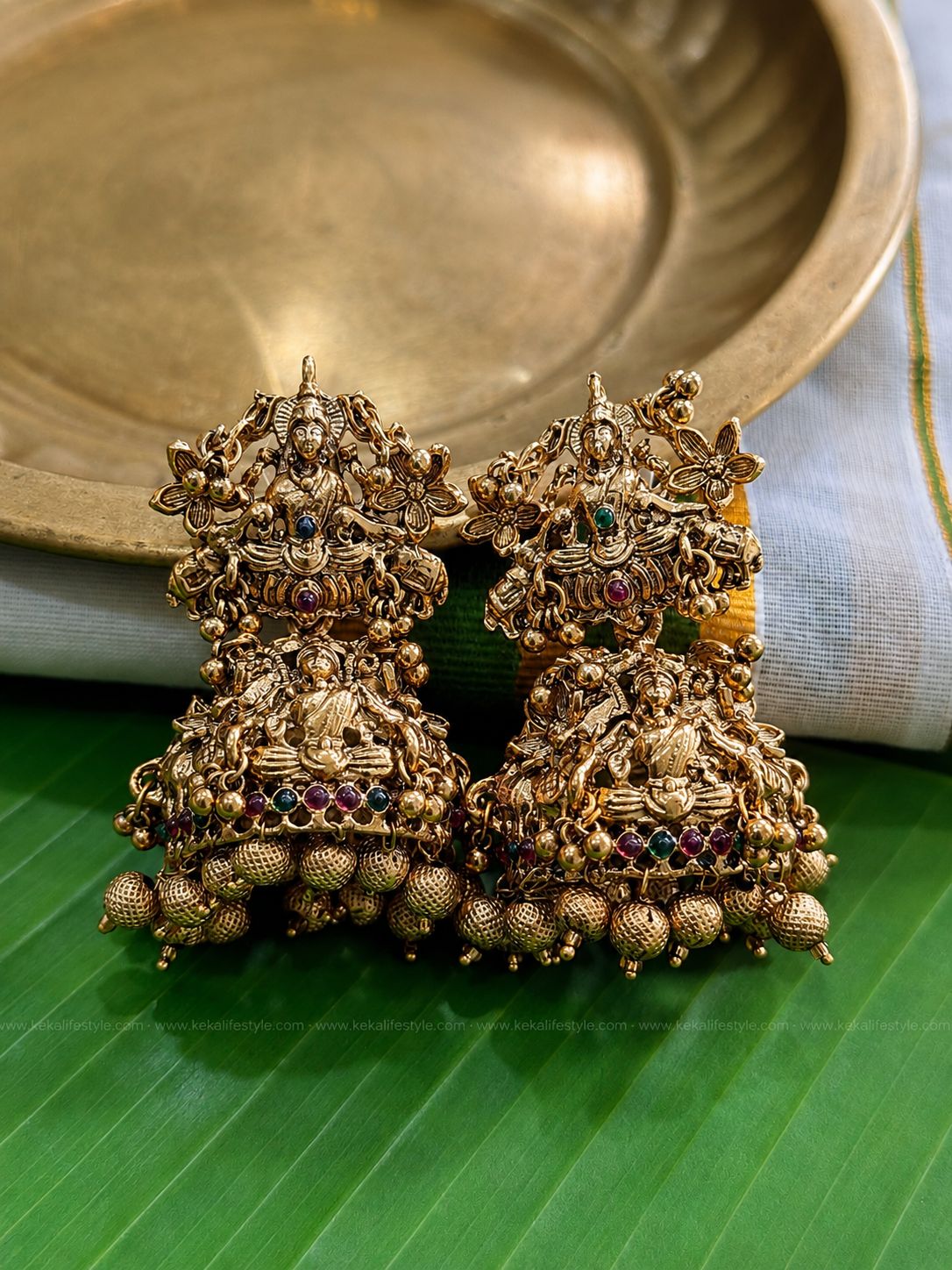 Premium quality temple jhumka code: EGJ0073
