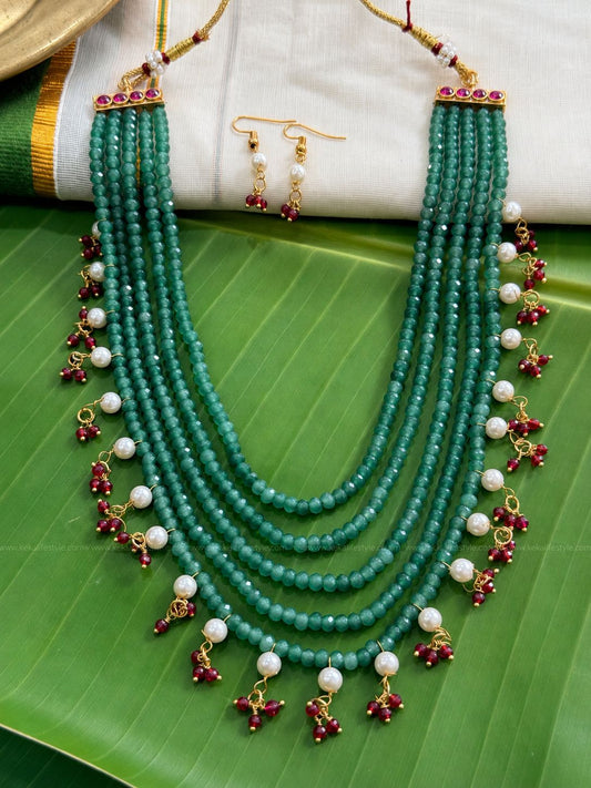 Bati beads layer chain with earrings