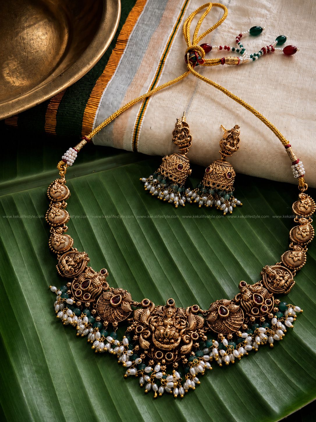 Premium quality lakshmi necklace with earrings from nagas collection
