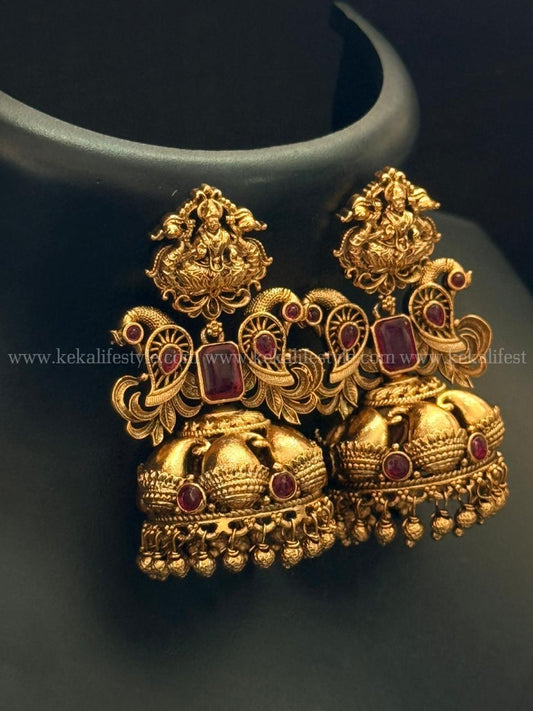 Matte finished premium quality bridal lakshmi jhumka